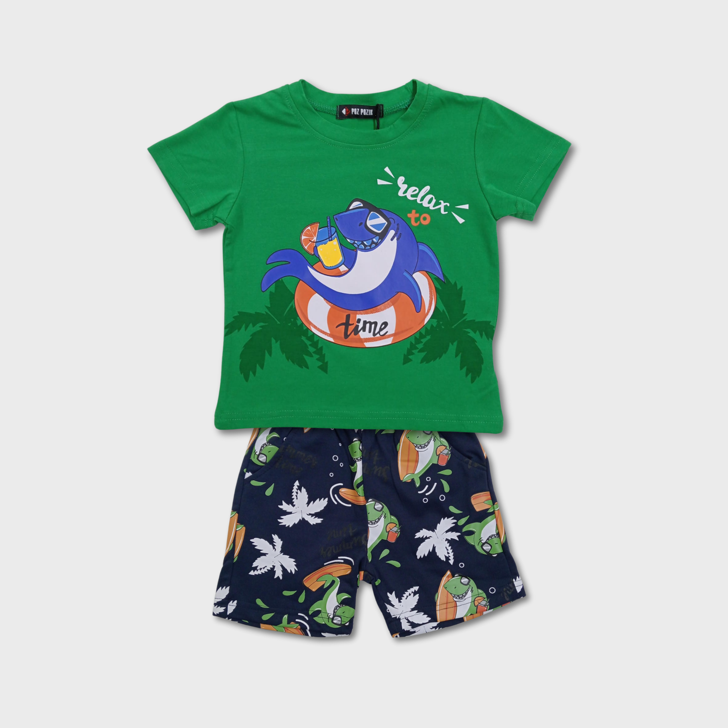 Conjunto de shorts tiburón