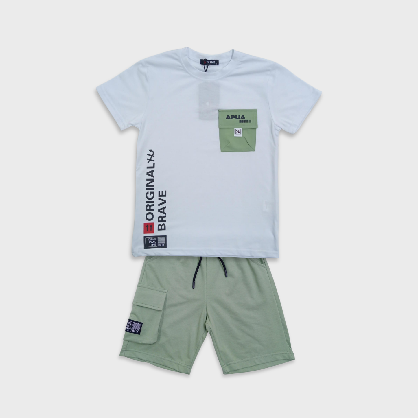 Conjunto de 2 piezas short bolsillo