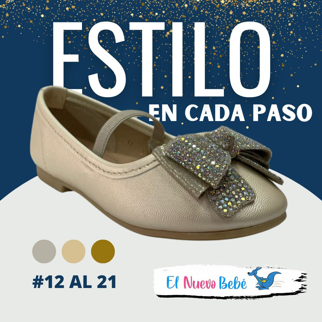 Balerina con moño con colitas pedreria