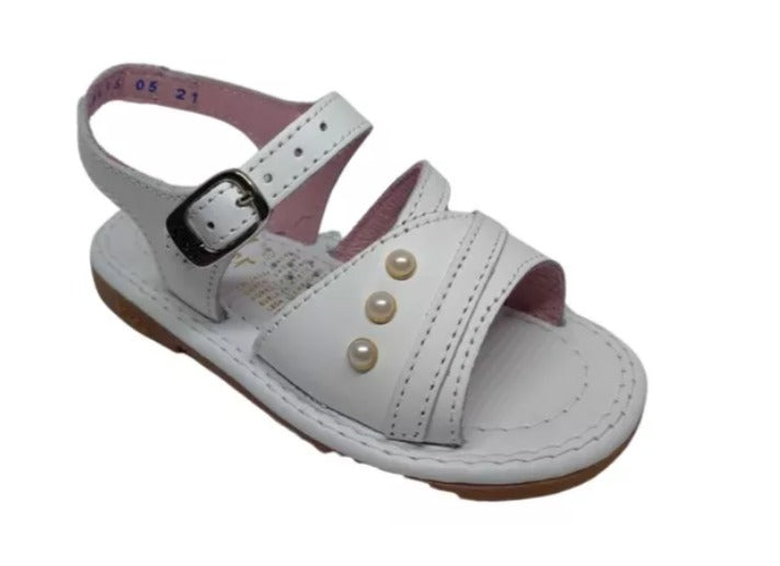 Huaraches de piel con perlas - Kinder