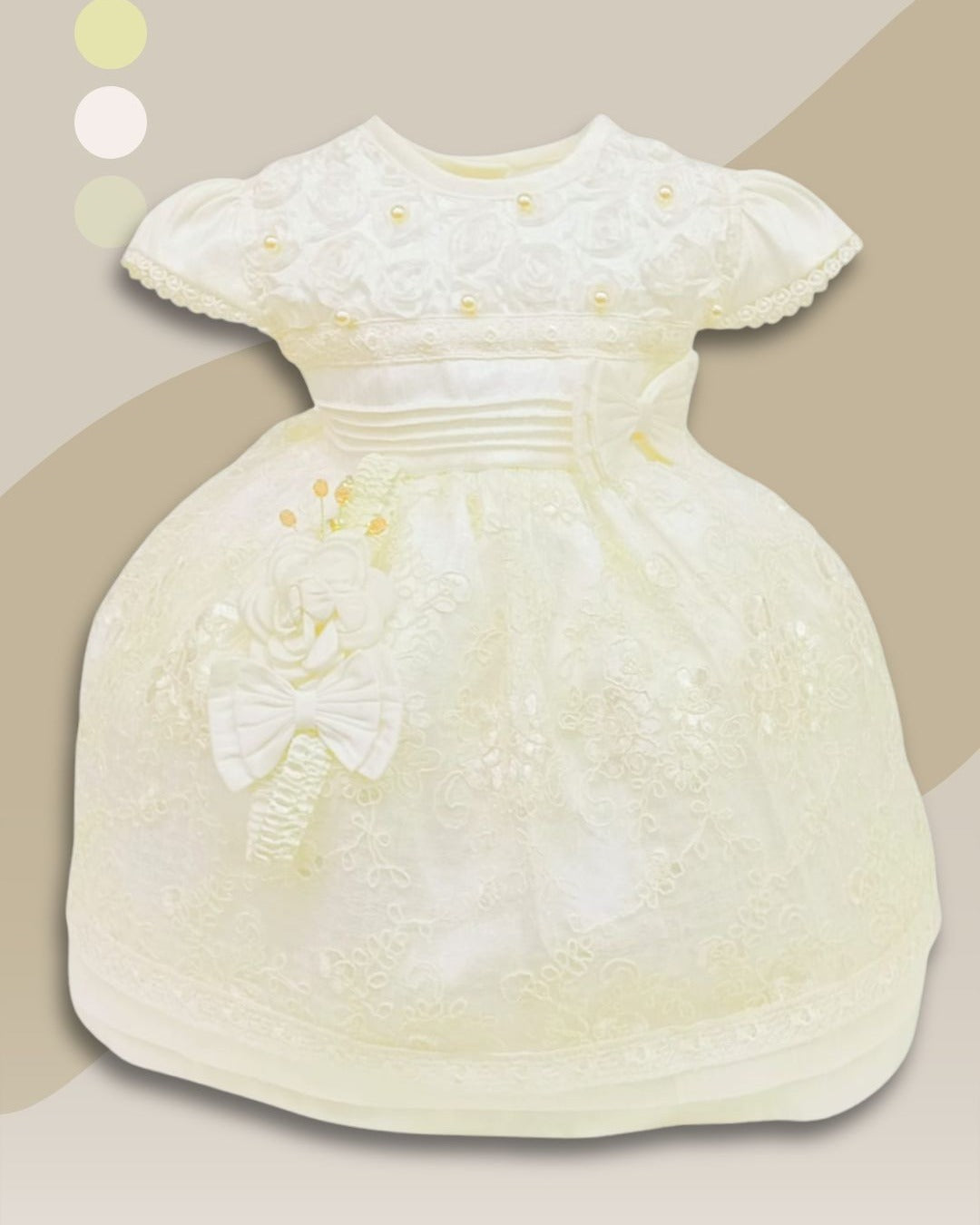 Vestido de bautizo estilo 402 beige