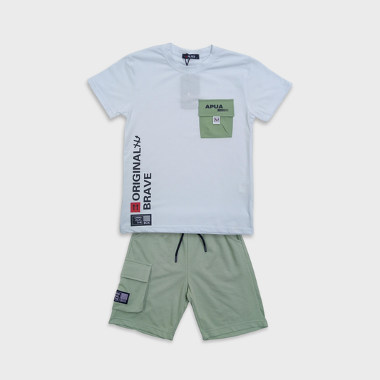 Conjunto de 2 piezas short bolsillo