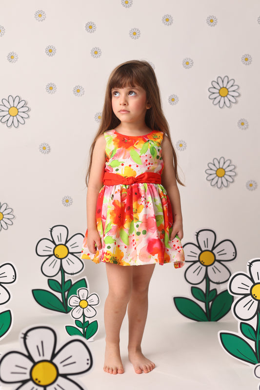 Vestido floreado con escote en la espalda