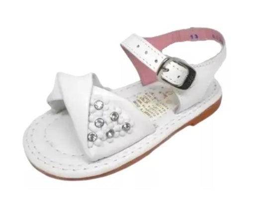 Huaraches de piel con piedras en plata - Kinder
