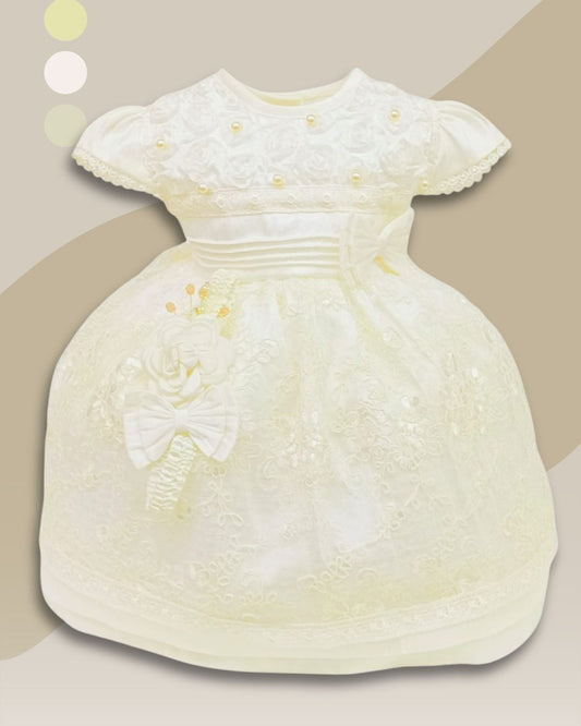 Vestido de bautizo estilo 402 beige