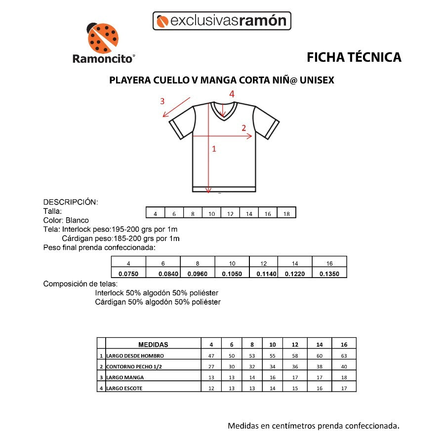 Set de 3 camisetas interior de niño cuello V