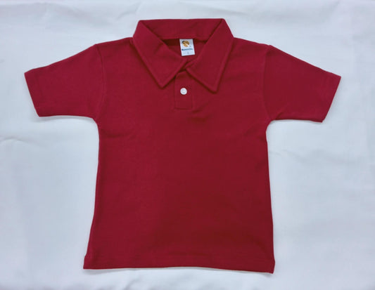 Playera  tipo polo escolar roja